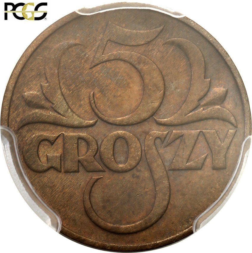 II RP. 5 groszy 1934 PCGS MS62 BN